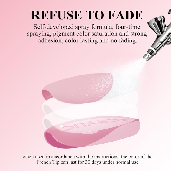 320 Pieces Pink And White French Tip Medium Coffin Press On Nails - Picture 4 of 8